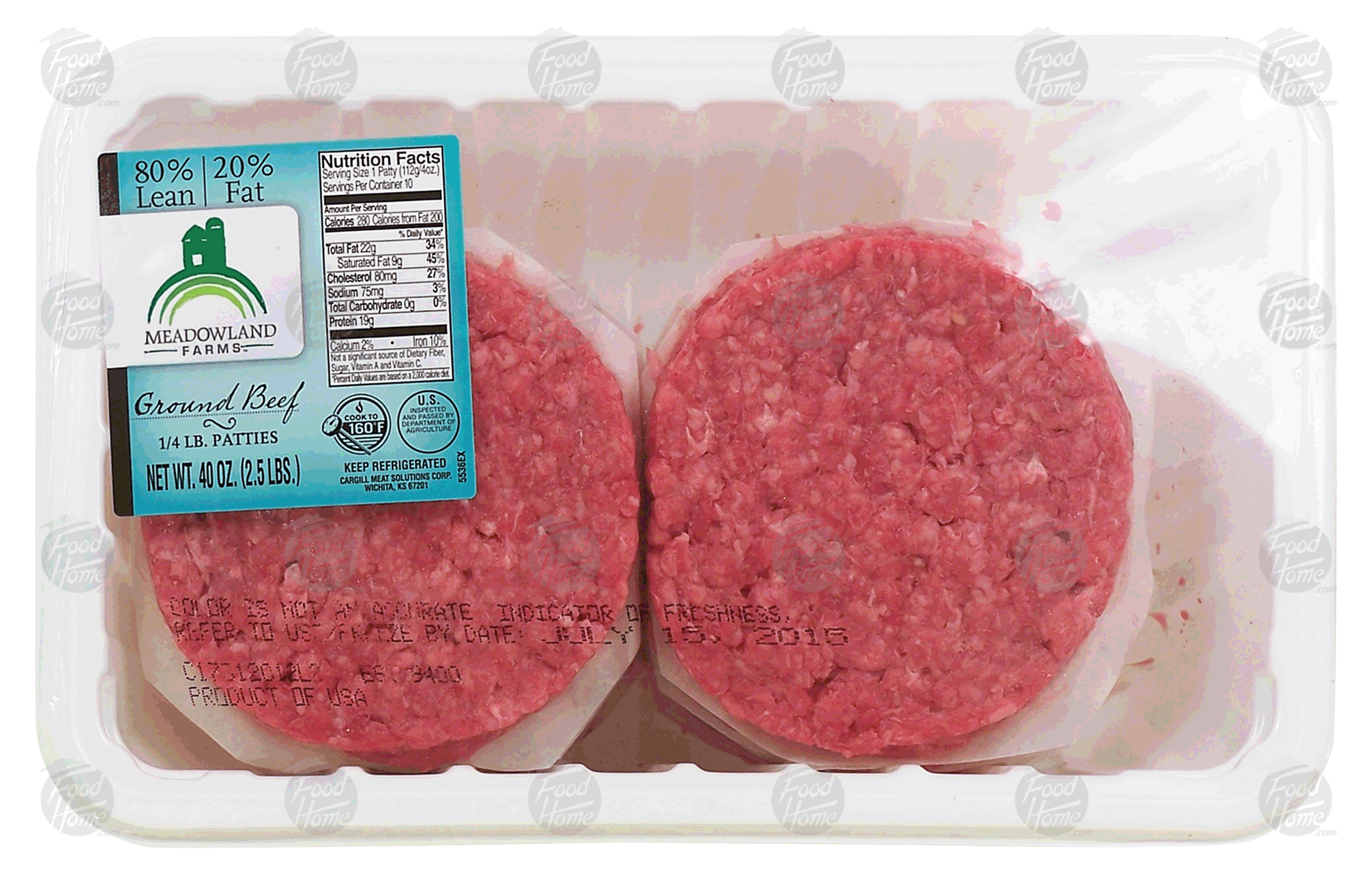 Meadowland Farms  ground beef 1/4lb. patties Full-Size Picture